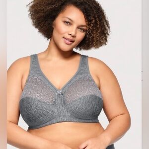 Glamorise MagicLift Moisture Control Bra - Gray Heather - 44B